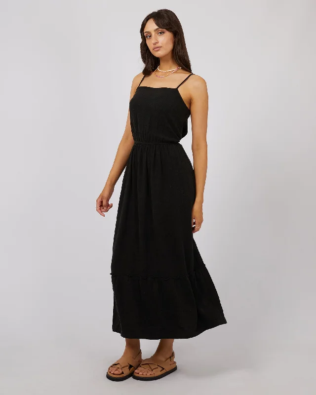 All About Eve Luxe Linen Maxi Dress Black