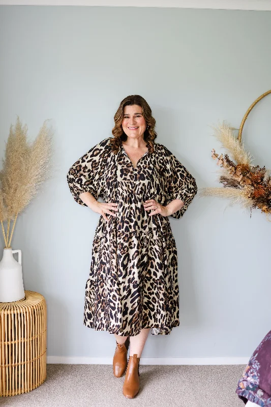 Boho Australia Jester Dress Leopard