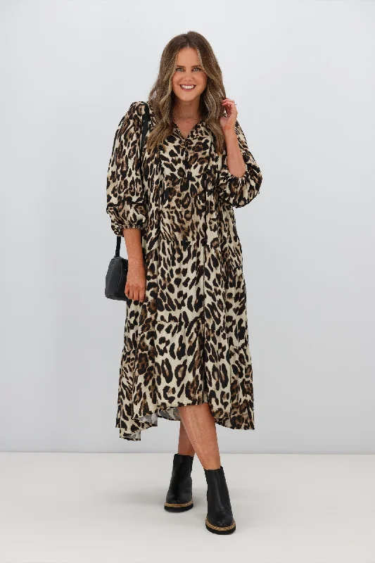 Boho Australia Jester Dress Leopard