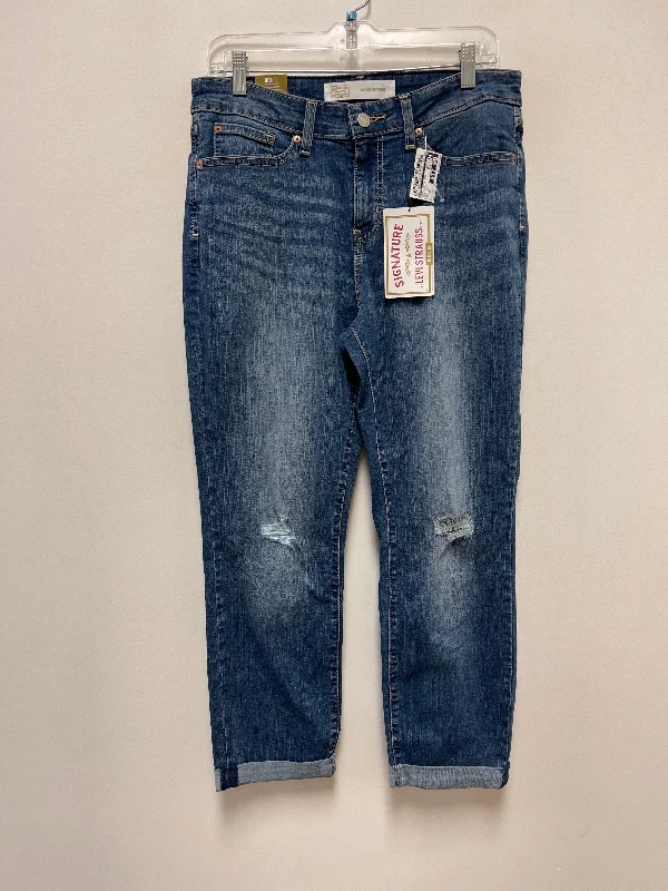 Jeans Boyfriend By Levis In Blue Denim, Size: 12