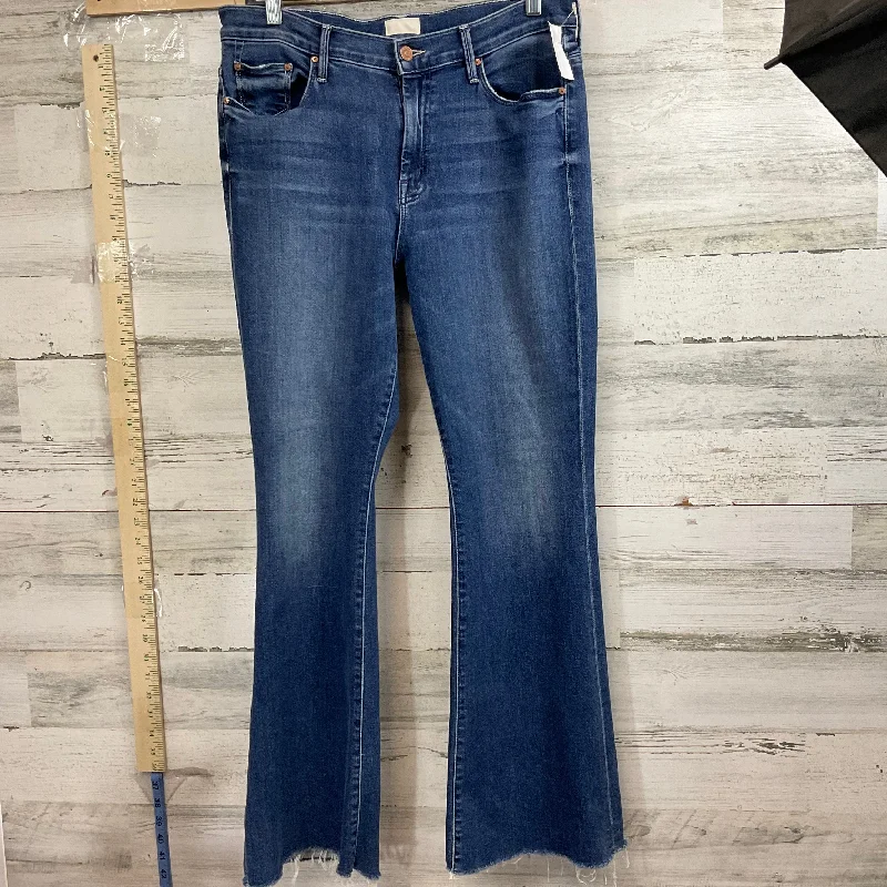 Jeans Straight By Mother Jeans In Blue Denim, Size: 14