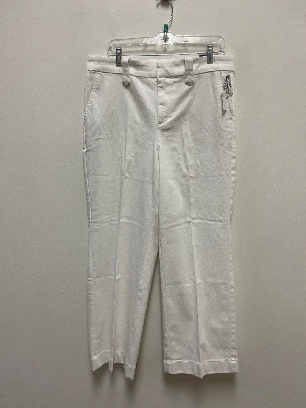 Jeans Wide Leg By Talbots In White Denim, Size: 14