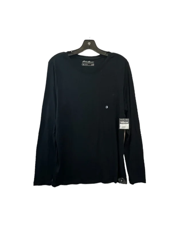 Top Long Sleeve By Eddie Bauer In Black, Size: Xl