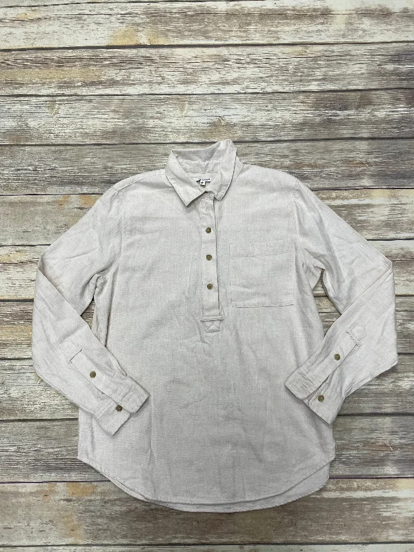 Top Long Sleeve By Madewell In Ivory, Size: S