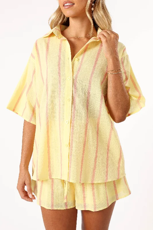 Costa Short Set - Yellow Pink Stripe