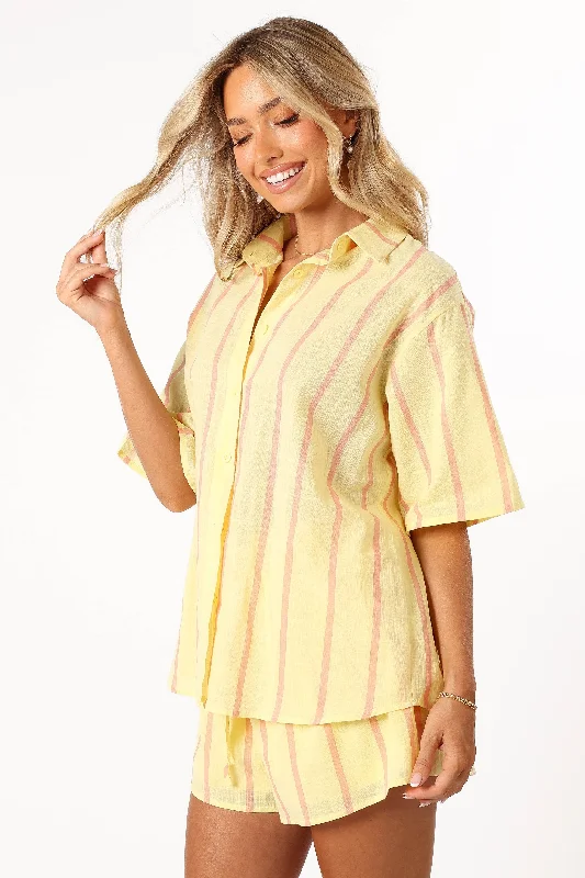 Costa Short Set - Yellow Pink Stripe