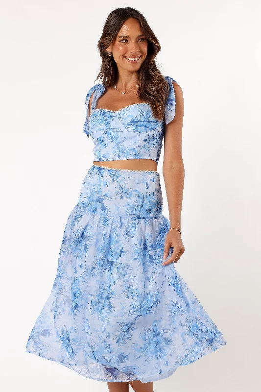 Elle Two Piece Set - Blue Floral