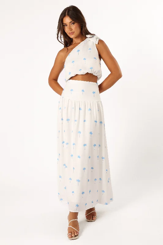 Greer Two Piece Set - White Blue