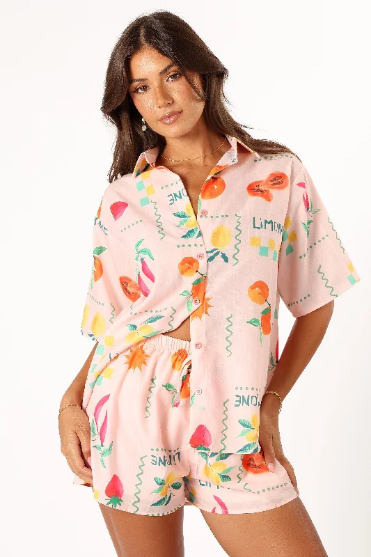 Portofino Short Set - Peach Limone Print