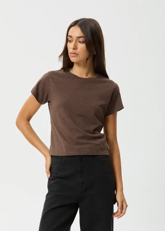 AFENDS Womens Carmen - Baby Tee - Coffee