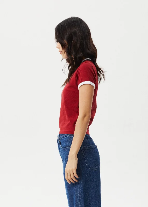 AFENDS Womens Cultivate - Ringer Tee - Ketchup