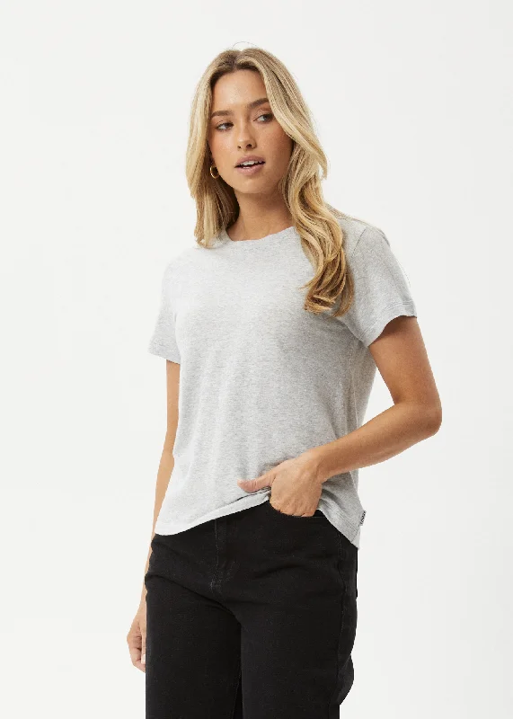 AFENDS Womens Eden - Regular Fit Tee - Shadow Grey Marle