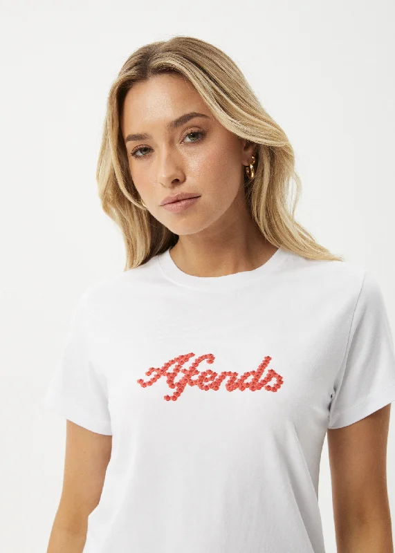 AFENDS Womens Garden Buds - Classic T-Shirt - White