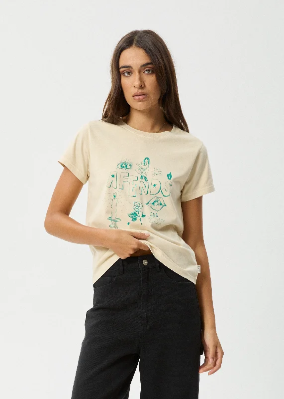 AFENDS Womens Homeroom - Classic T-Shirt - Sesame