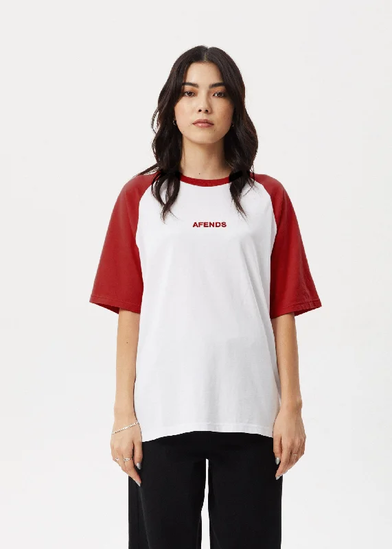 AFENDS Womens Ryan - Oversized Raglan Tee - Ketchup