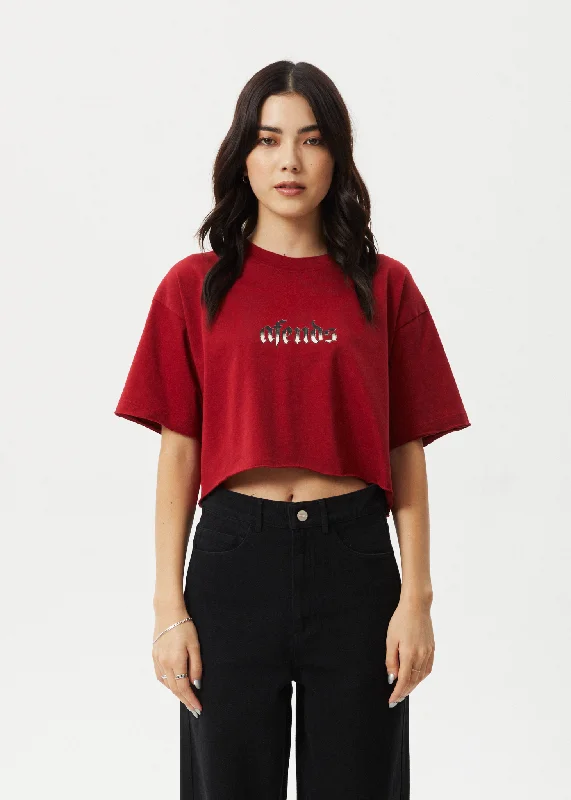 AFENDS Womens Scorpio Slay - Slay Cropped Tee - Ketchup