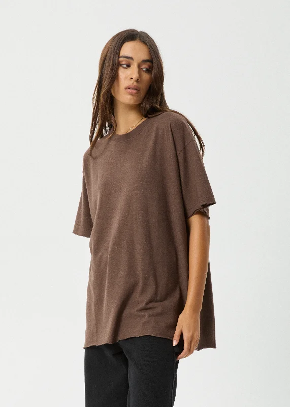 AFENDS Womens Slay - Oversized Tee - Coffee