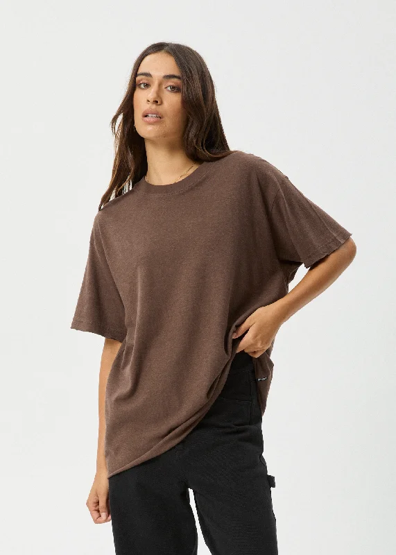 AFENDS Womens Slay - Oversized Tee - Coffee