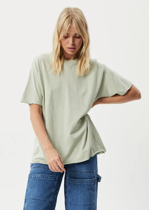 AFENDS Womens Slay - Oversized Tee - Eucalyptus