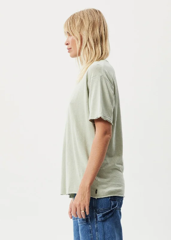 AFENDS Womens Slay - Oversized Tee - Eucalyptus