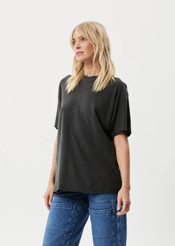 AFENDS Womens Slay - Oversized Tee - Stone Black