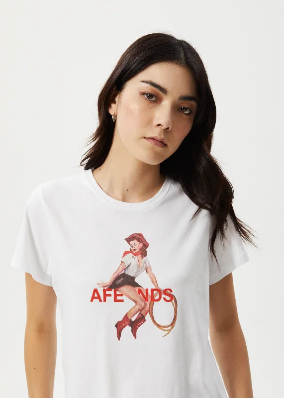 AFENDS Womens Sweet West - Baby Tee - White