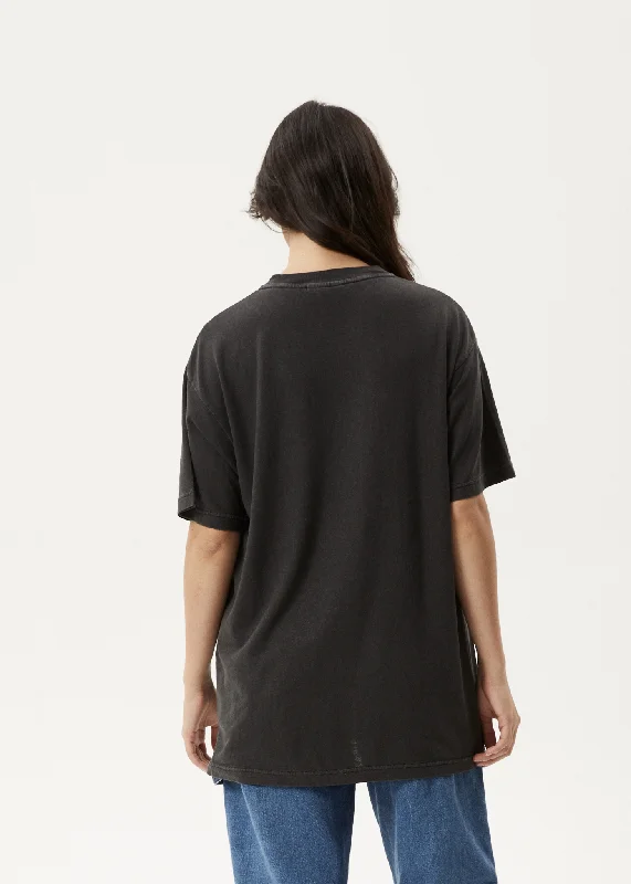 AFENDS Womens Worlds Above - Oversized T-Shirt - Stone Black