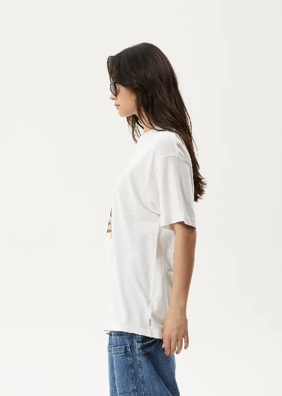 AFENDS Womens Worlds Above - Oversized T-Shirt - White