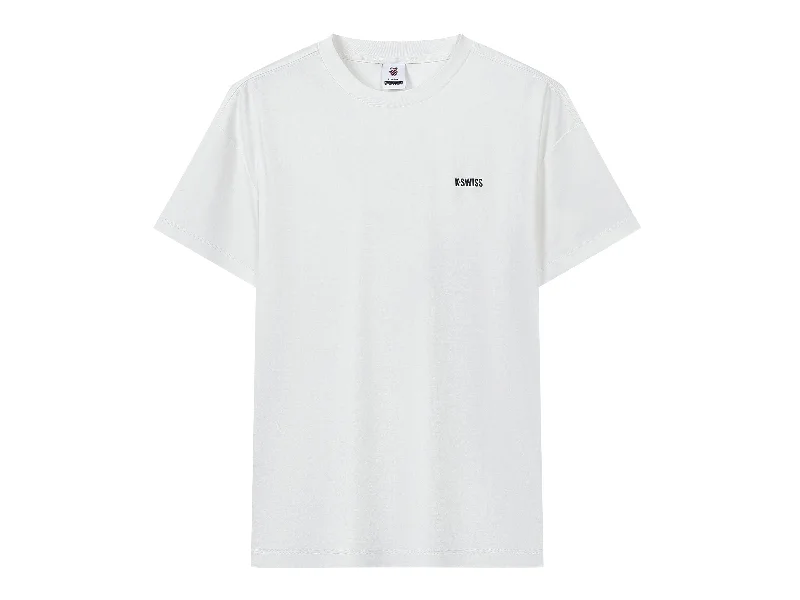 109868-115 | MEN'S K-SWISS LOGO DROPPED SHOULDERS COTTON T-SHIR | WHITE/SPECIAL