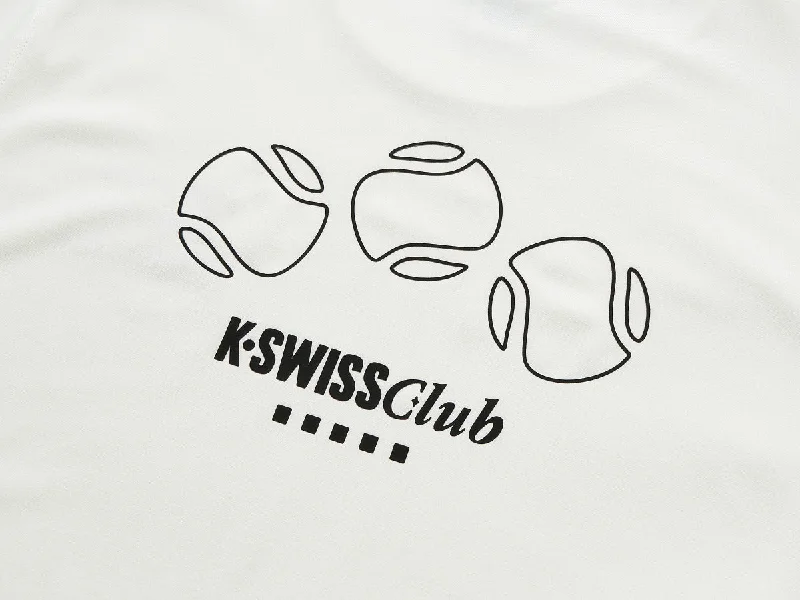 109878-115 | MEN'S K-SWISS CLUB LOGO DROPPED SHOULDERS T-SHIRT | WHITE/SPECIAL