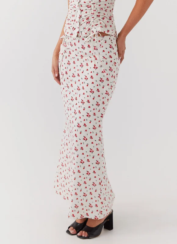 Ariana Linen Maxi Skirt - Poppy Floral