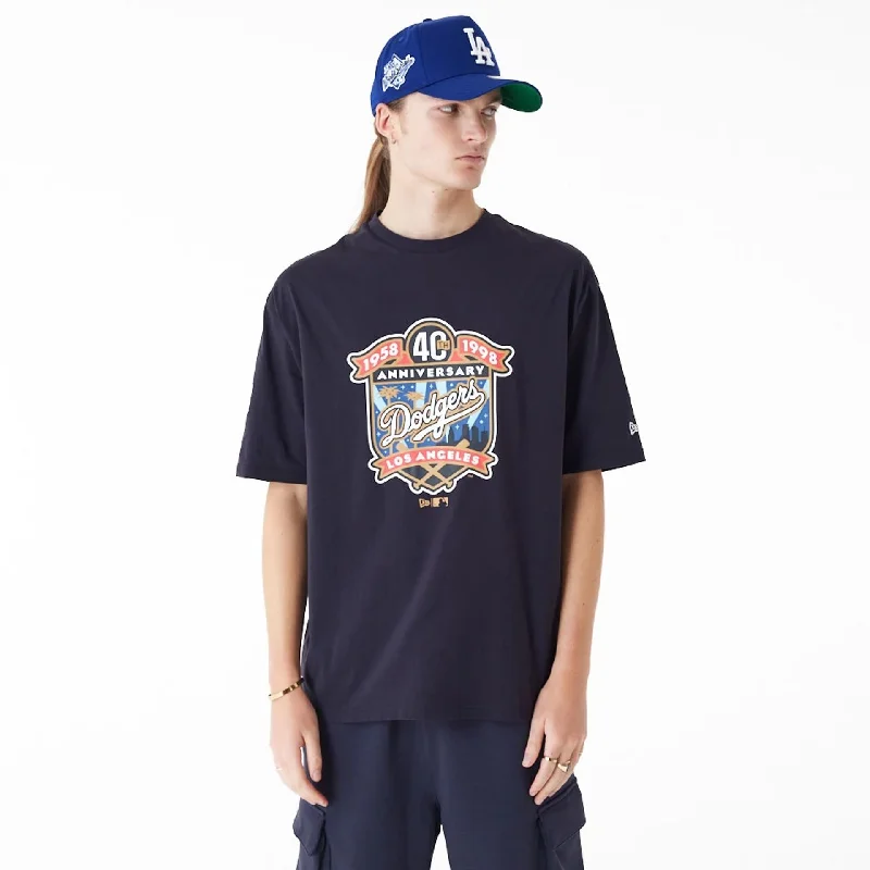 LA Dodgers MLB Anniversary Navy Oversized T-Shirt