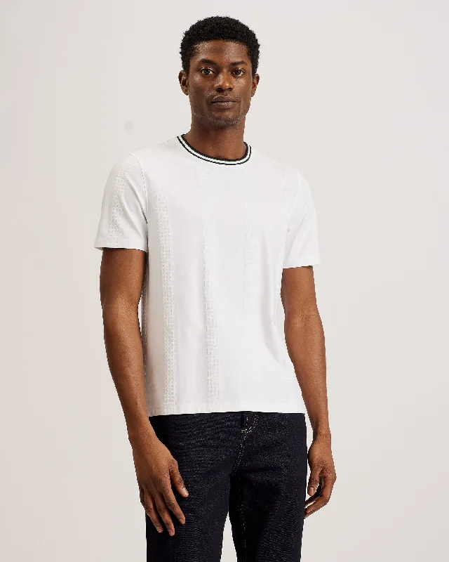 Rousel SS Slim  Fit Jacquard T-Shirt White