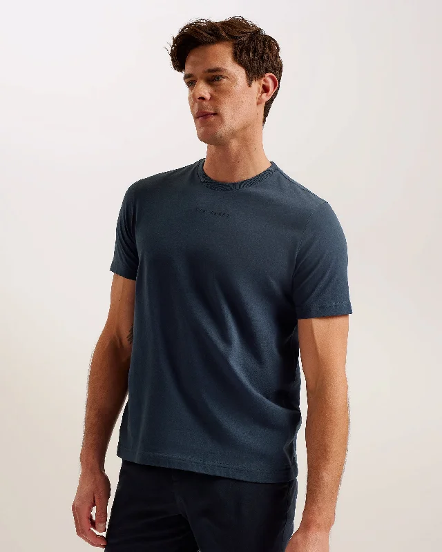 Wiskin Branded Regular Fit T-Shirt Navy