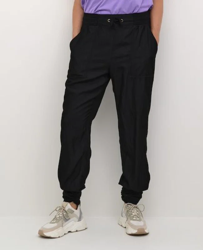 Cream Clothing Line Full Length Cuffed Pants PITCH BLACK