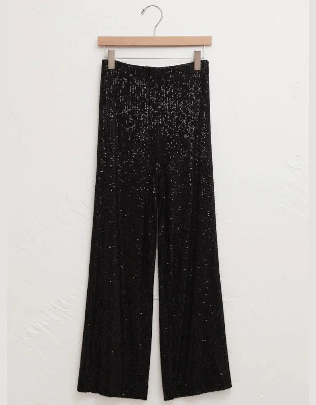 Z Supply Skylar Sequin Pants BLACK