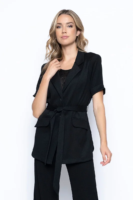 Short Sleeve Blazer with Belt