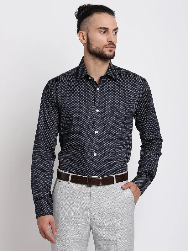 Cantabil Men's Navy Formal Shirt