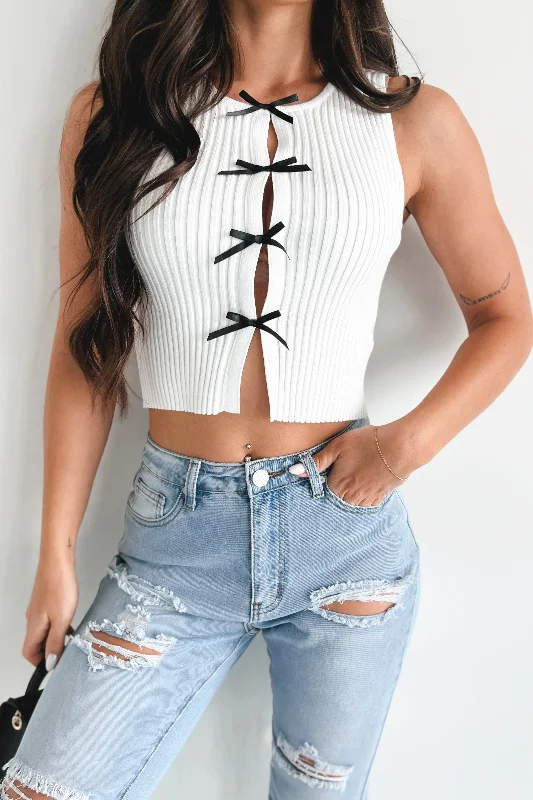 Creating A Buzz Bow Detailed Crop Top (Off White)