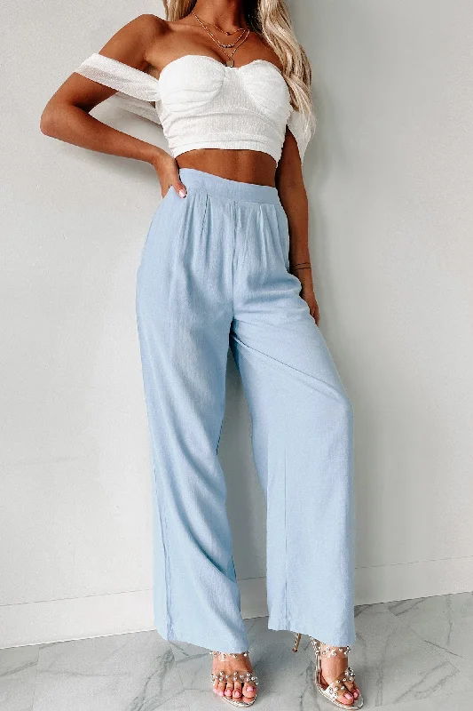 Days Of Gratitude Wide Leg Pants (Blue)