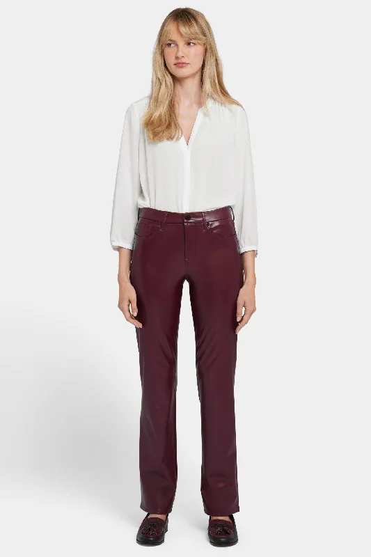 Faux Leather Marilyn Straight Pants - Tavern