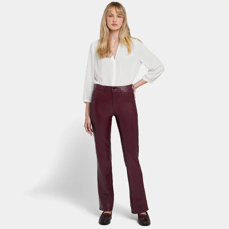 Faux Leather Marilyn Straight Pants - Tavern