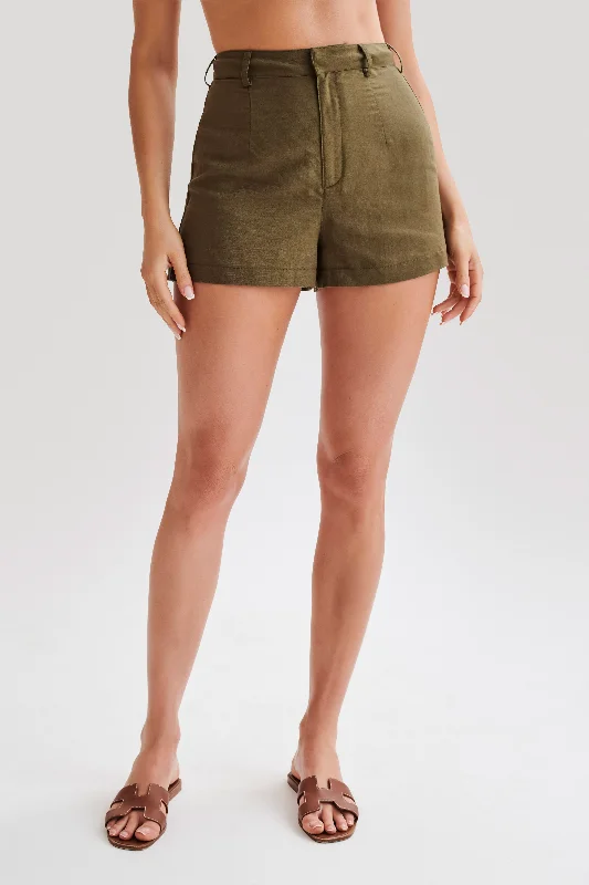 Jadri Linen Shorts - Khaki