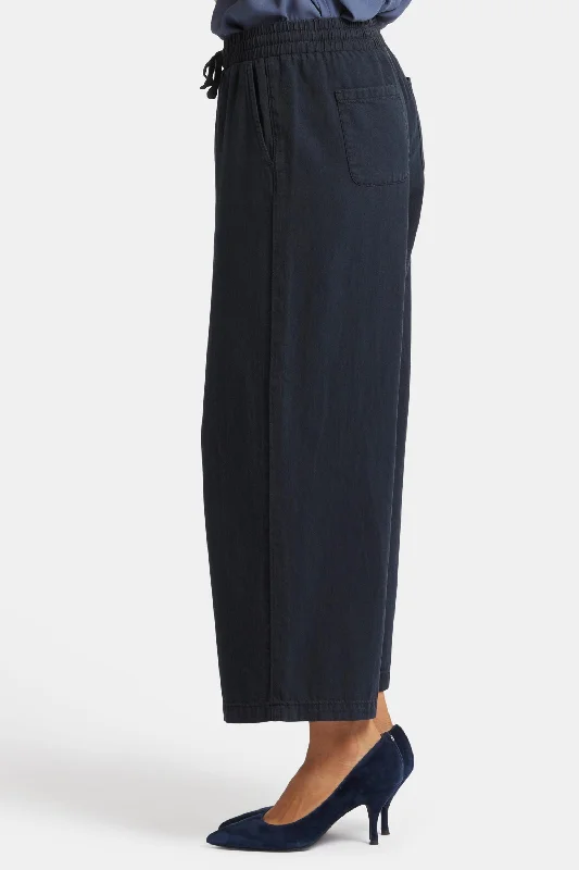 Jayne Pull-On Wide Leg Ankle Pants - Overdye Black