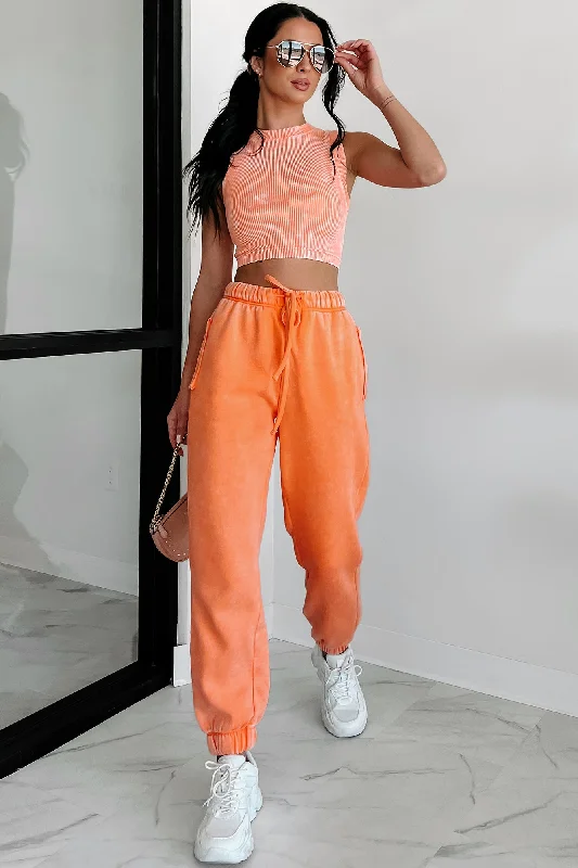 Kent Acid Wash Jogger Sweatpants (Light Orange)