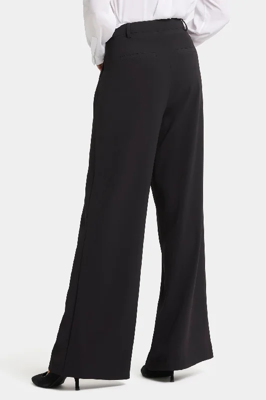 Wide Leg Trouser Pants - Black