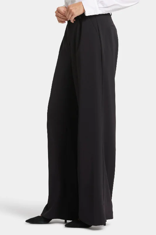 Wide Leg Trouser Pants - Black