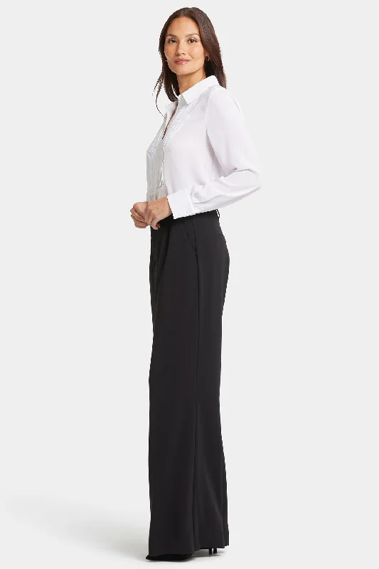 Wide Leg Trouser Pants - Black