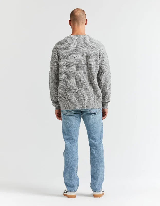 Elroy Crew Knit - Grey Speckle