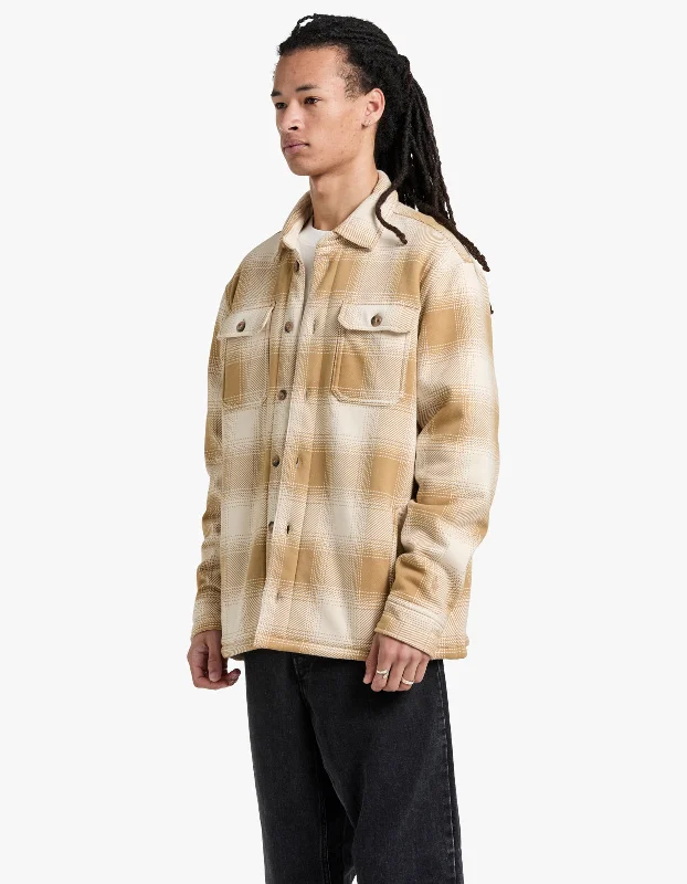 Long Sleeve Shirt Jacket - Winter Cream/Cafe Tan